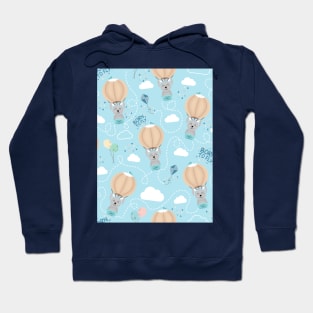 Born to fly bunny blue background Hoodie